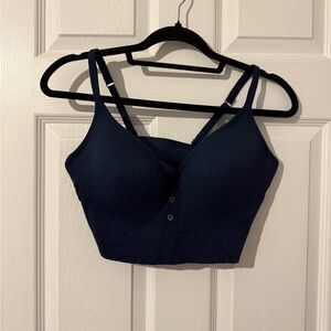 Lucky Brand Navy Ribbed Bralette